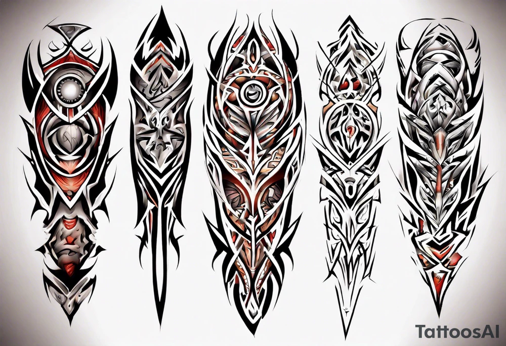 tribal full sleeve tattoo idea