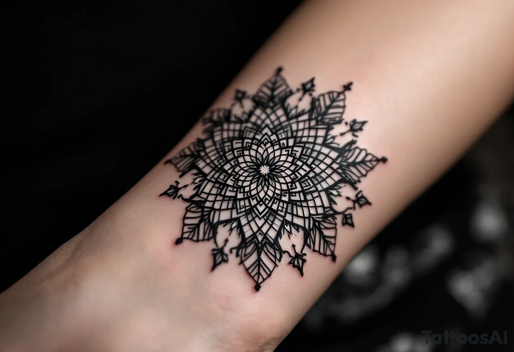 mandala with sacred flower of life in the middle tattoo idea