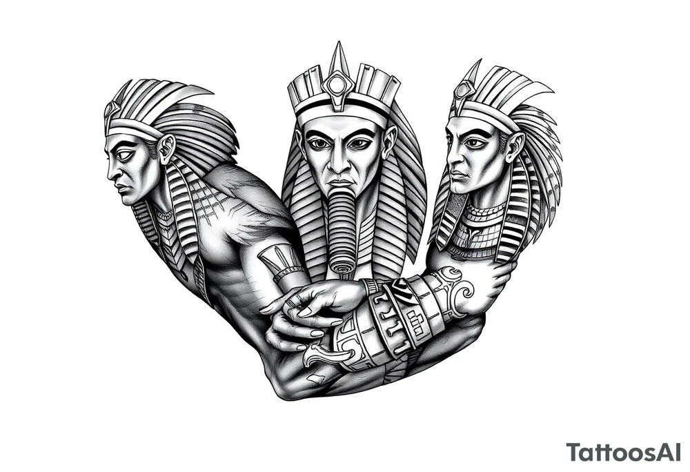 Egyptian gods sleeve tattoo idea
