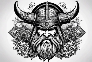 Make a viking tattoo use the triple horns tattoo idea