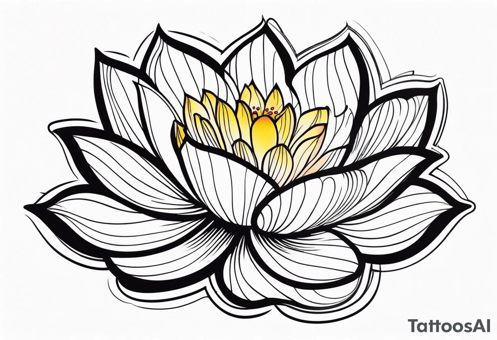 Lotus flower with stem tattoo idea
