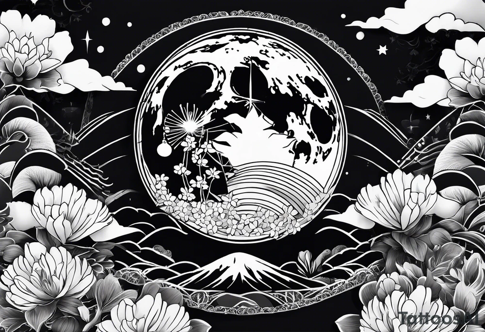 under boob  moon and lace tattoo idea
