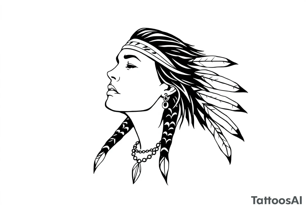 Native American female tattoo idea