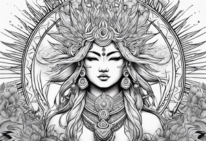 Sun god Amartarasu tattoo idea