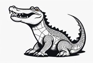 Alligator biting a 2 of spades card tattoo idea