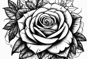 Dagger piercing roses tattoo idea