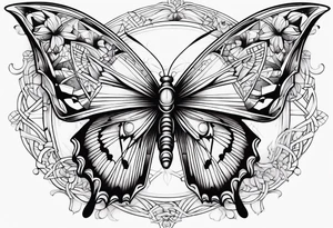 elegant butterfly da vinci tattoo idea