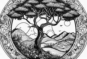 A psychedelic olivevtree tattoo idea