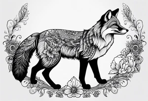 strength, small, nuanced, fox, elegant, armenian tattoo idea