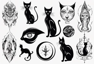 Spiritual cat tattoo idea