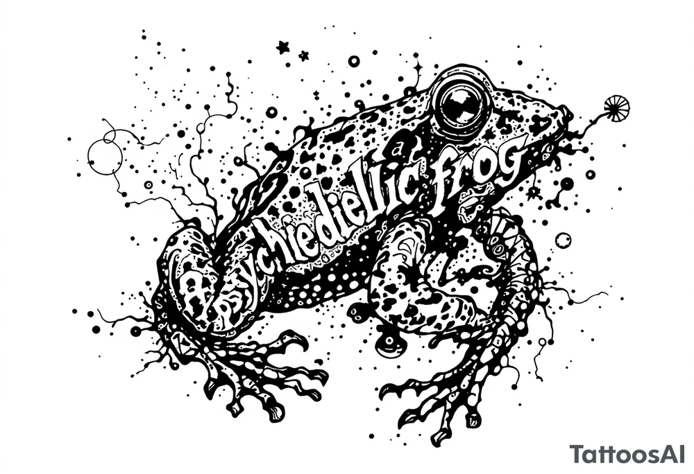 a psychedelic frog tattoo idea
