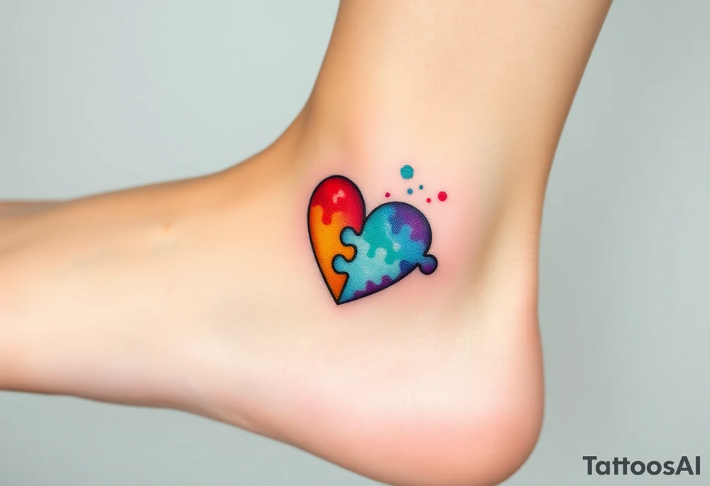 autism heart puzzle shape symbol tattoo idea