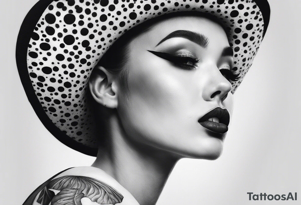 tattoo sleeve girl tongue mushrooms tattoo idea