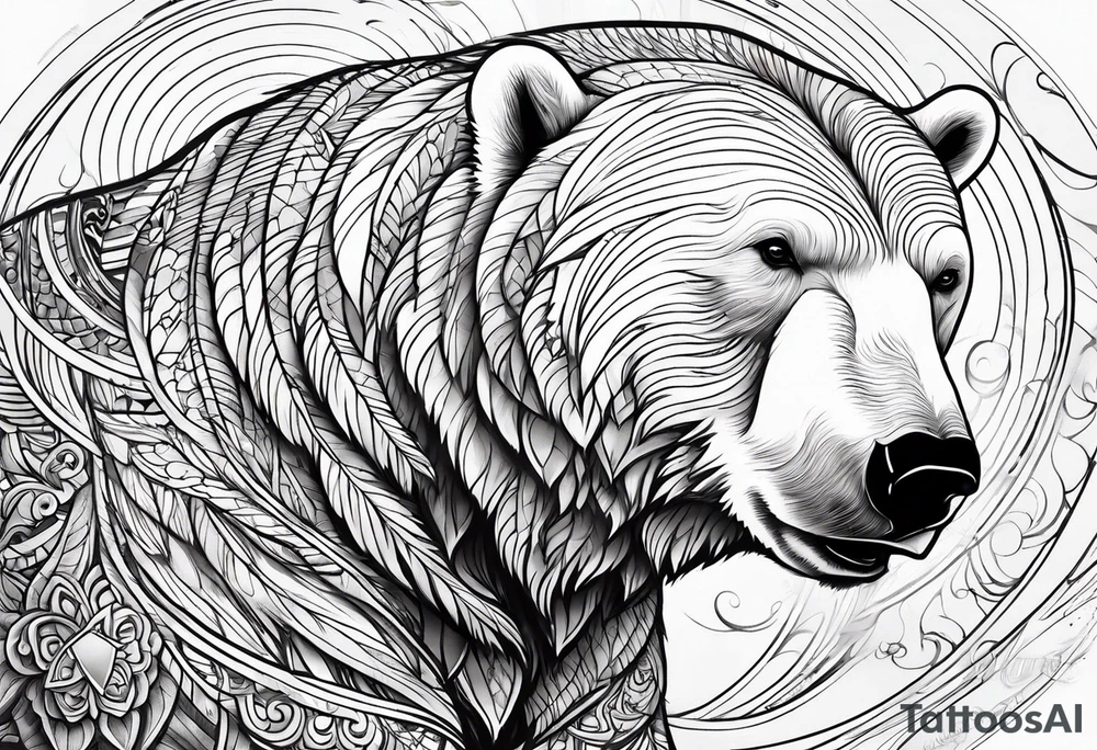 polar bear growls tattoo idea