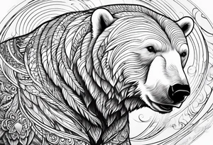 polar bear growls tattoo idea