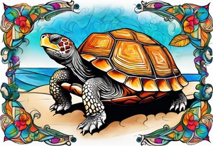 Tortoise with background tattoo idea