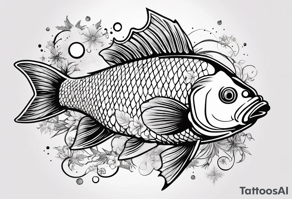 Constellation, animal fish carp kaoi, snowflake tattoo idea