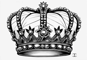 King crown with Chanel logo tattoo idea