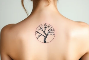 Small round tree for forearm tattoo idea