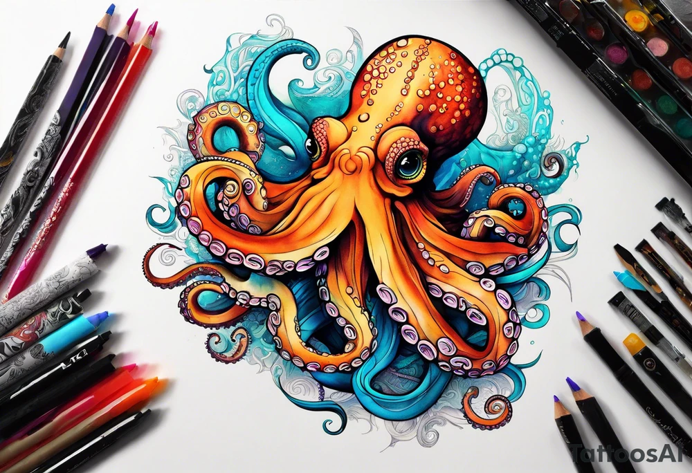 Octopus, bridge, drugs tattoo idea