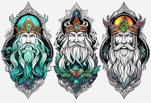 Norwegian gods with aurora borealis tattoo idea