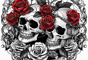 a skeleton bleeding roses tattoo idea