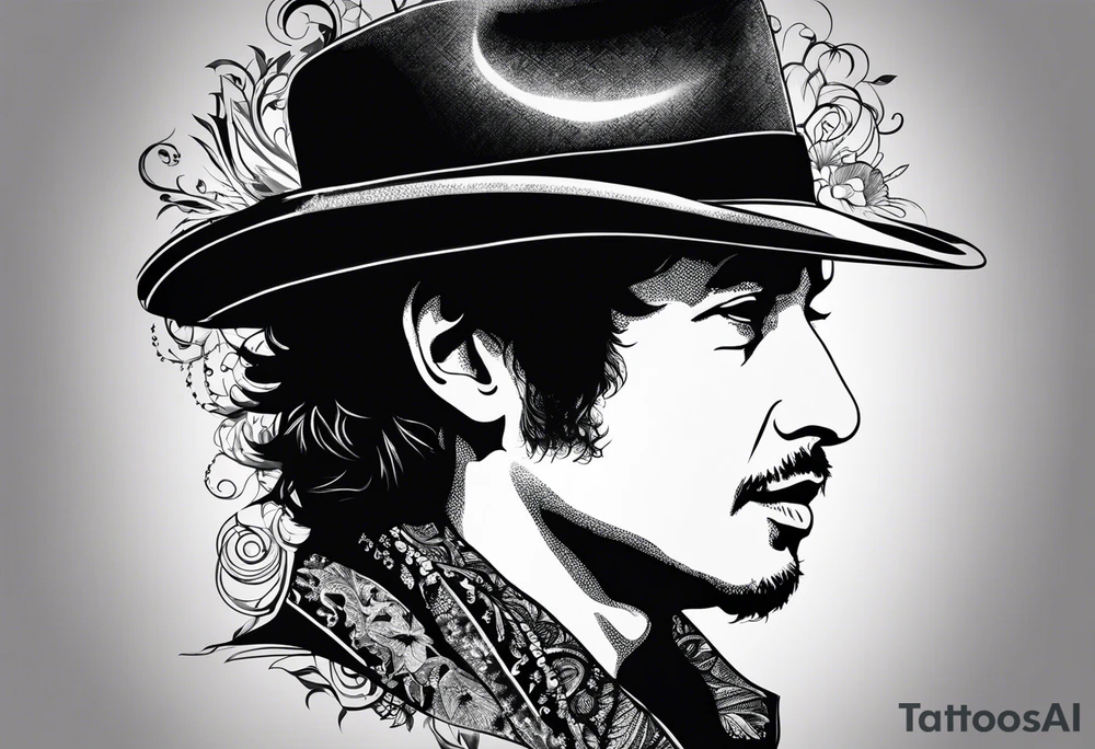 bob Dylan silhouette tattoo idea