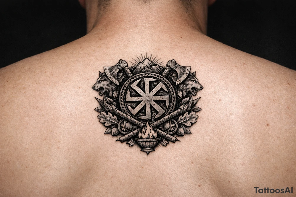 Ideas with pagan Slavic kolovrat on wrist tattoo idea