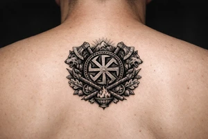 Ideas with pagan Slavic kolovrat on wrist tattoo idea