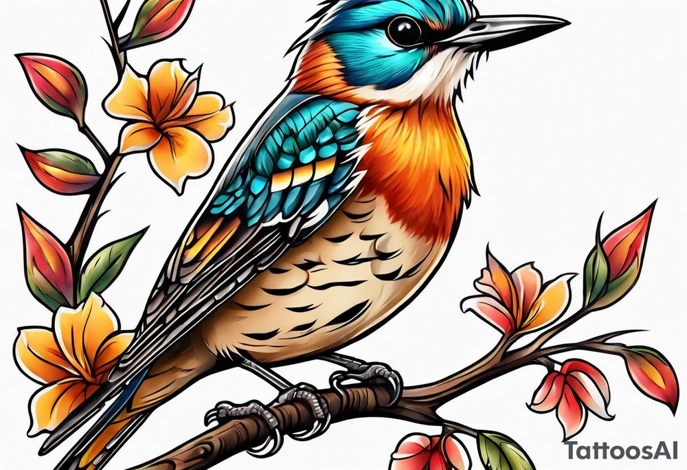flicker bird tattoo idea