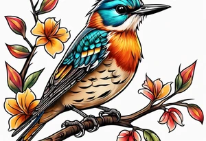 flicker bird tattoo idea