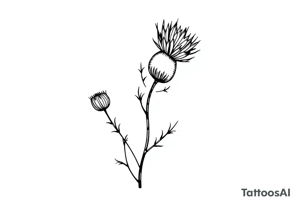 thistle minimalist for hand with message tattoo idea