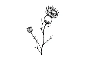 thistle minimalist for hand with message tattoo idea