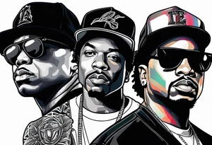 eazy e, dr dre and ice cube tattoo idea