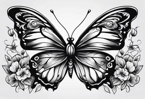 Butterflies and knife tattoo idea