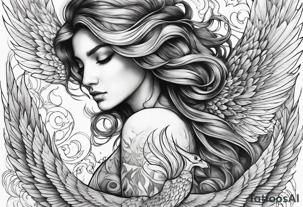strength, pisces, phoenix, small, nuanced, positive tattoo idea strength, pisces, phoenix, small, nuanced, positive tattoo idea