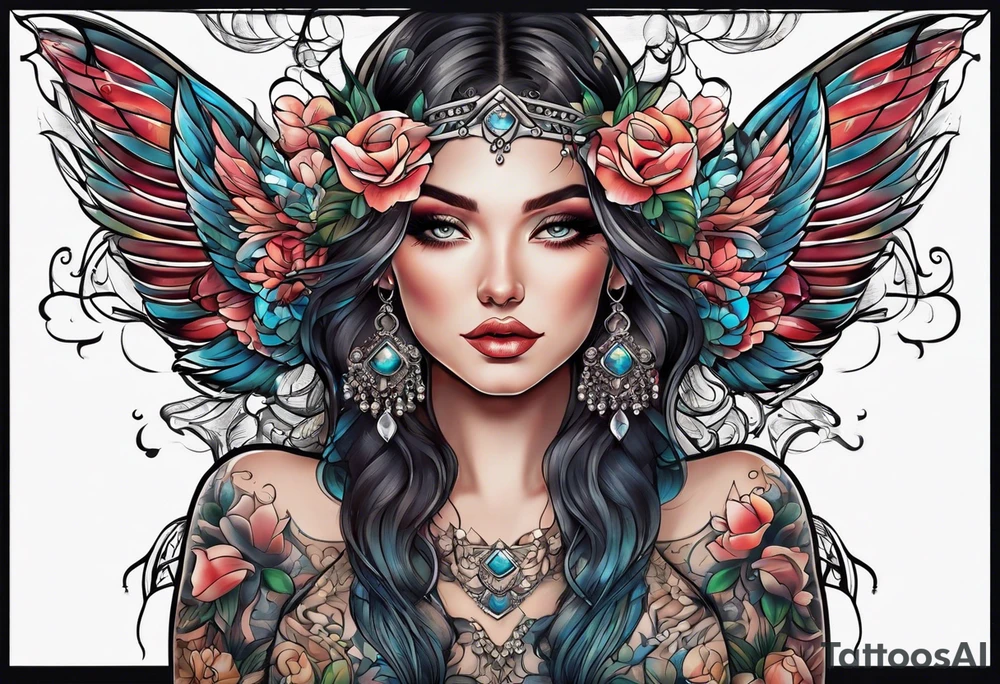 full body tattoo rectangle tattoo idea