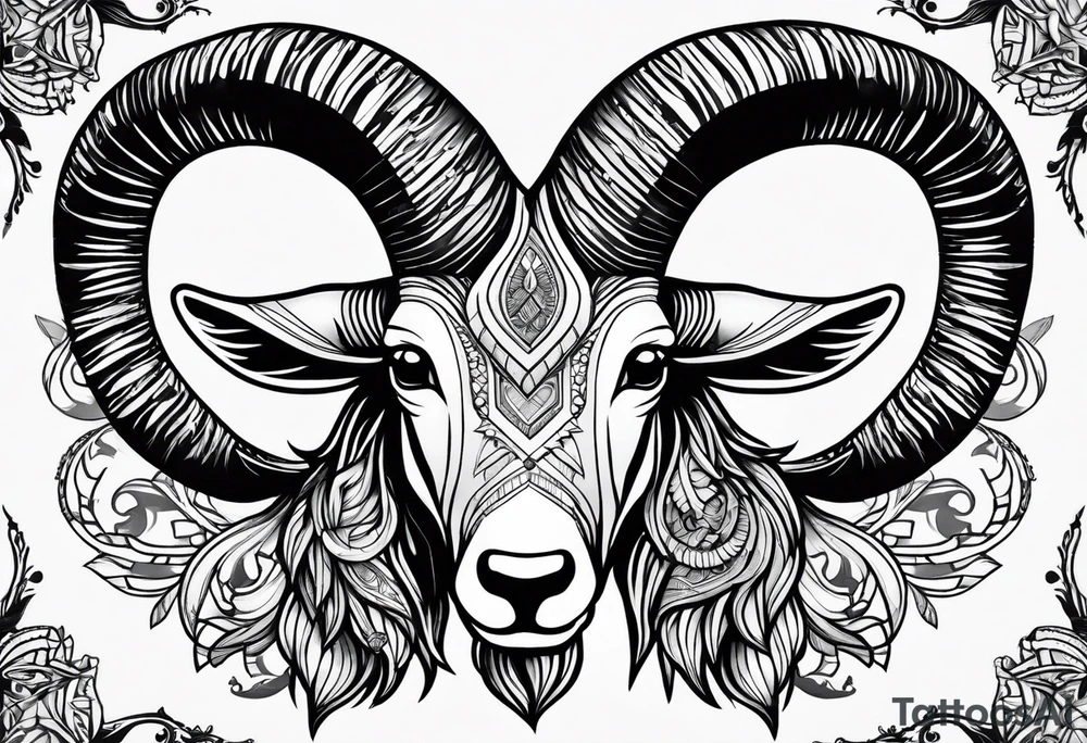 ibex head tattoo idea