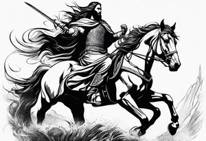 Warrior Jesus on a horse tattoo idea