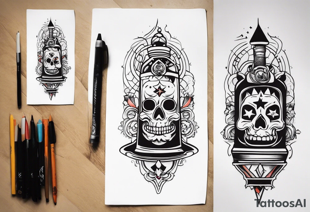 Rock a billy arm sleeve tattoo idea