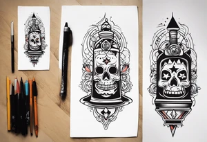 Rock a billy arm sleeve tattoo idea