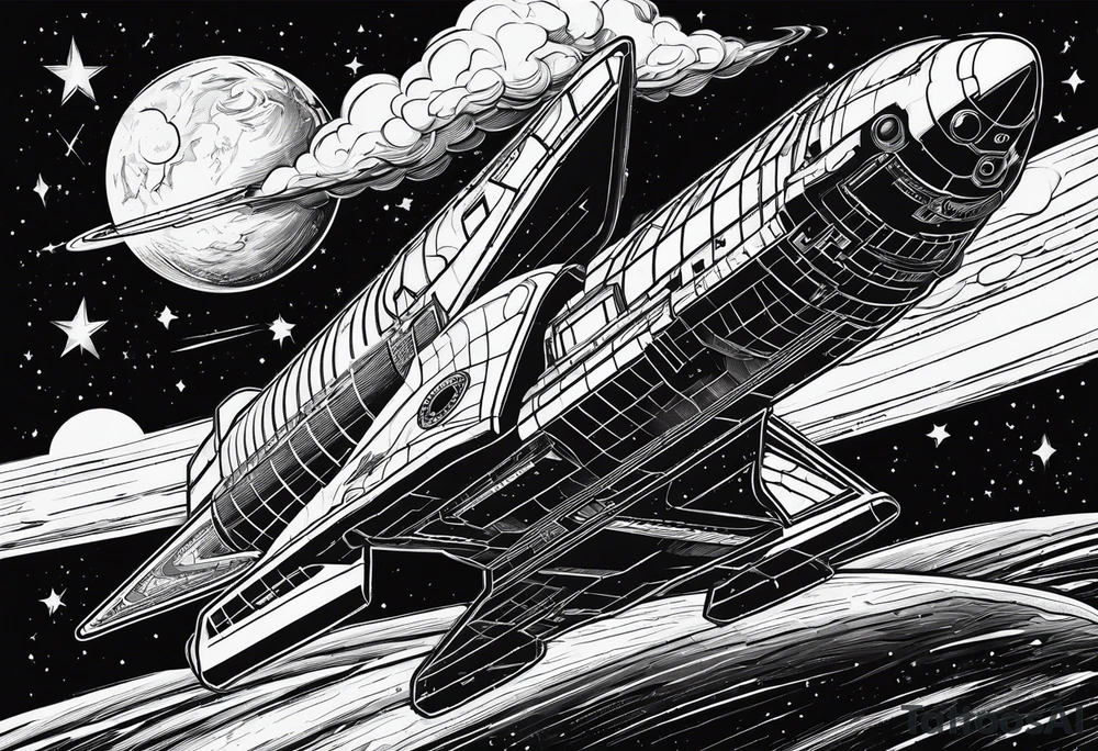 black and white space shuttle launching into space tattoo idea black and white space shuttle launching into space tattoo idea