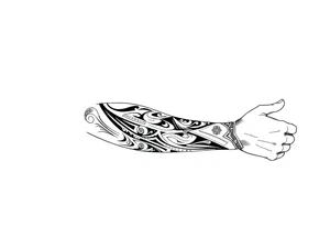 Sicilian Forearm tribal sleeve with patterns and symbols tattoo idea