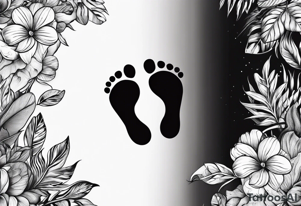 baby footprints tattoo idea