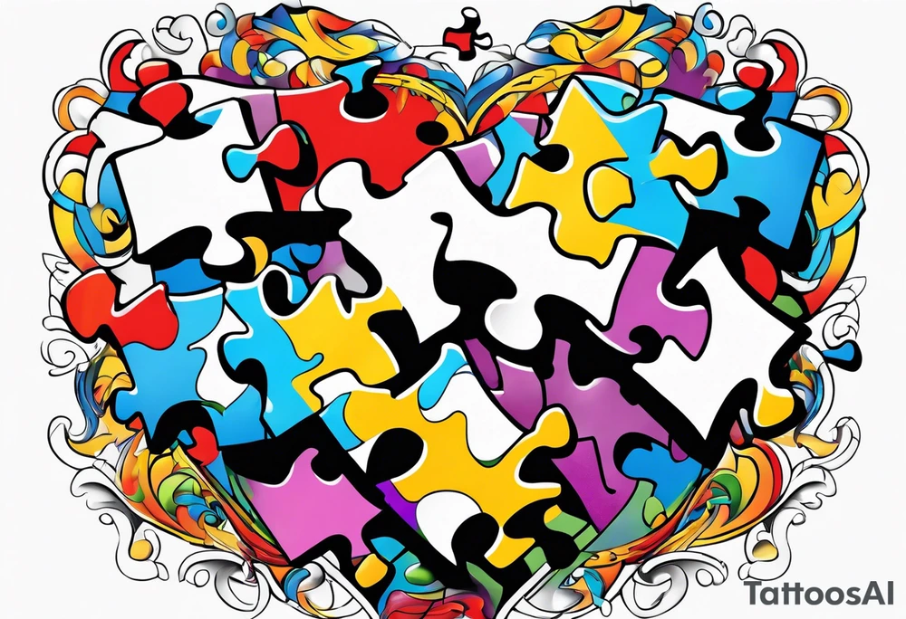 Autism puzzle tattoo idea