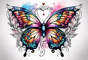 Butterfly and half angel wings with words your wings were ready but my heart was not tattoo idea