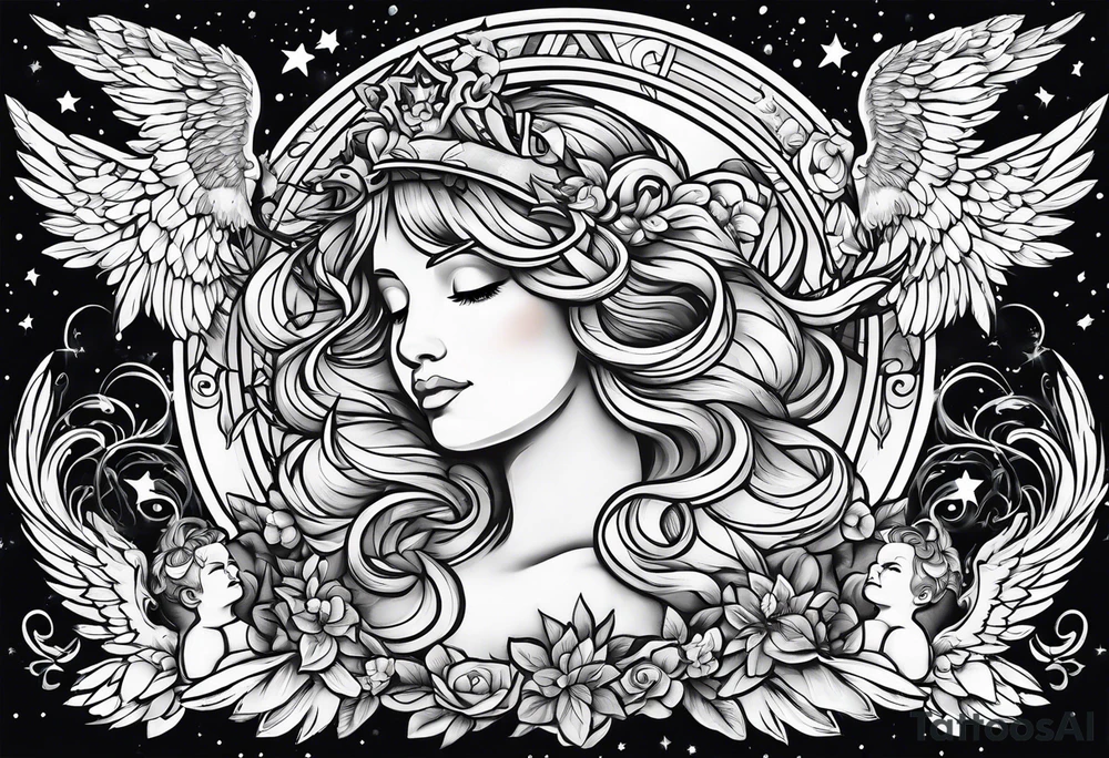 Choir of angels in the sky tattoo idea