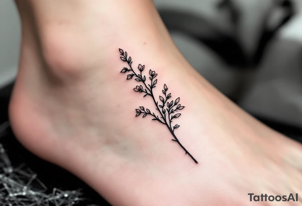 design very minimal Spring tatoo vertically for ankle. very minimal tattoo idea