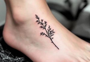 design very minimal Spring tatoo vertically for ankle. very minimal tattoo idea