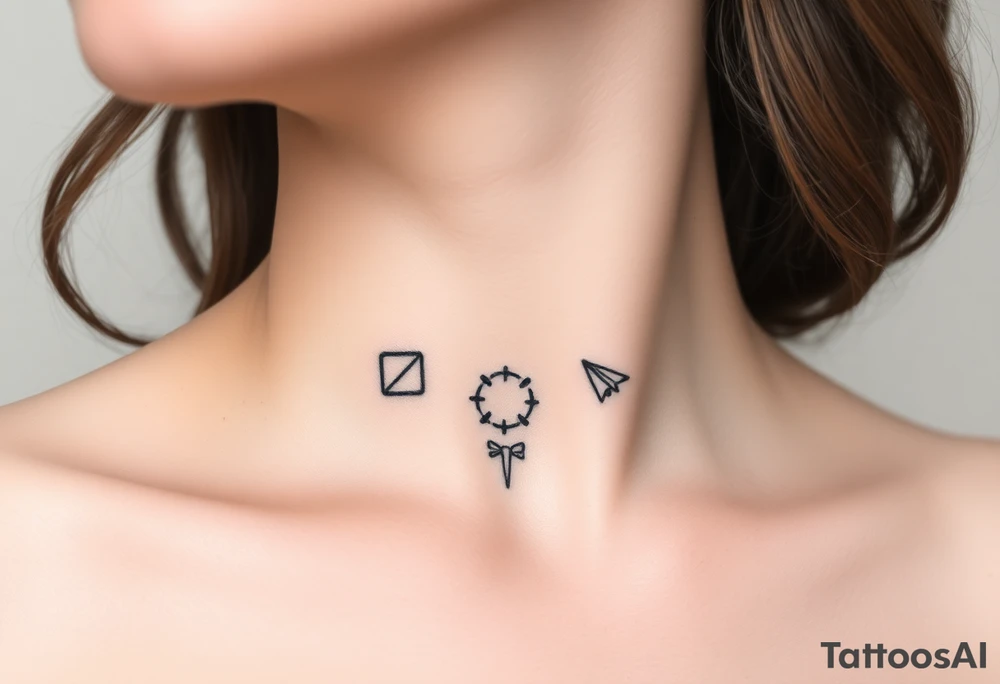 a play symbol, a pause symbol, a stop symbol , and a rewind symbol, a paper plane tattoo idea